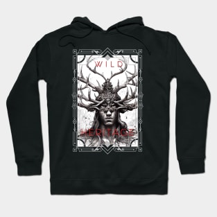 Warrior Stag Wild Nature Illustration Line Epic Illustration Line Art Hoodie